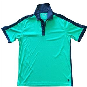 FILA Men Golf Polo Golf Shirt Green Sz L